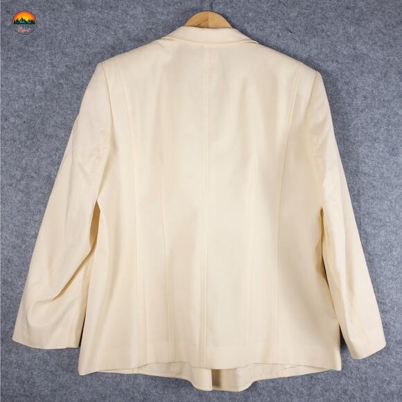 Talbots Suit Jacket Blazer Beige Long Sleeve Pockets Women's Size 14W - Picture 2 of 10